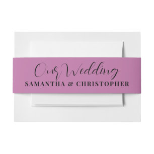 Bandeau De Faire-part Rose moderne Notre calligraphie Mariage
