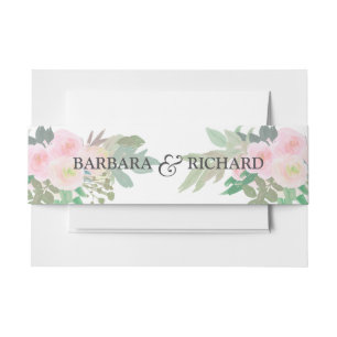 Bandeau De Faire-part Rose Pâle Floral Romantique