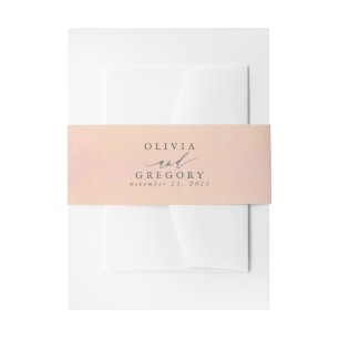 Bandeau De Faire-part Rose poussiéreux et pêche pâle nuances mariage élé