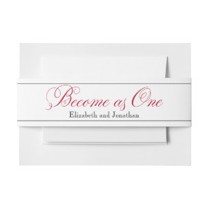 Bandeau De Faire-part Rose Red Script Devenir un groupe de ventre Mariag