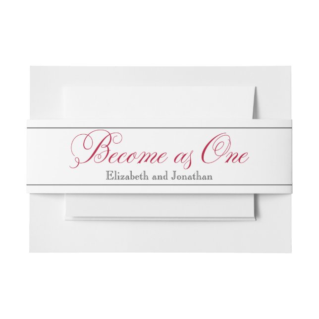 Bandeau De Faire-part Rose Red Script Devenir un groupe de ventre Mariag (Devant Example)