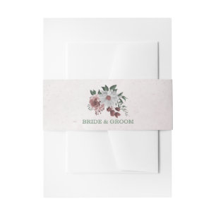 Bandeau De Faire-part rose romantique rose, blanc et cannelle mariage
