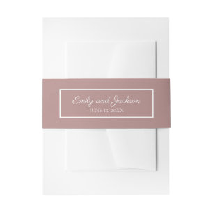 Bandeau De Faire-part Rose rose moderne blanc bande de ventre de mariage