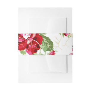 Bandeau De Faire-part Rose rouge avec blanc arrière - plan invitation à