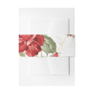 Bandeau De Faire-part Rose rouge avec imprimé arrière - plan blanc