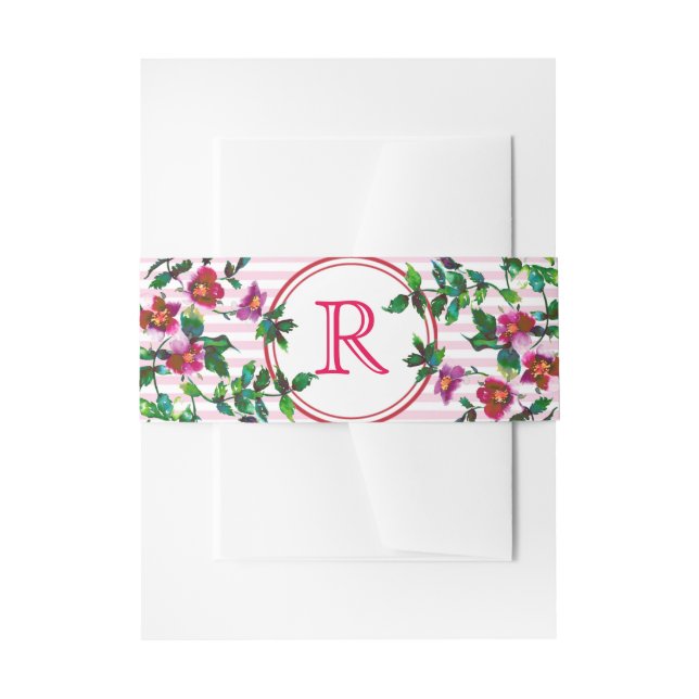 Bandeau De Faire-part Rose vintage -monogrammed (Devant example)