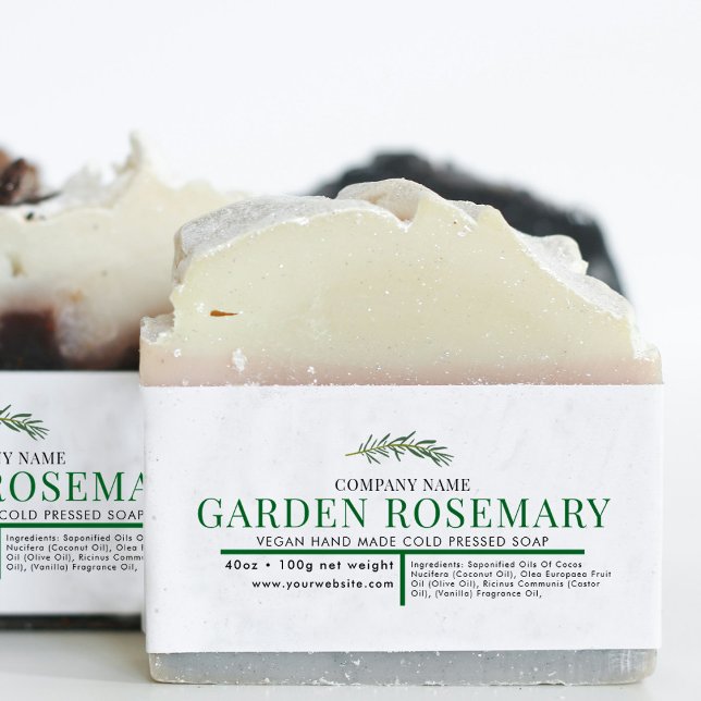 Bandeau De Faire-part Rosemary Étiquette Envelopper Soap Belly Bar Cosme (Cosmetic Bar Soap Belly Band Label Wrap Rosemary)