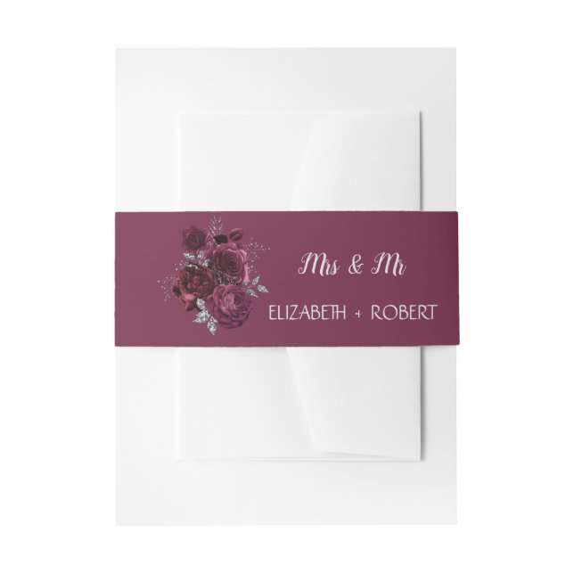 Bandeau De Faire-part Roses de Bourgogne (Devant example)