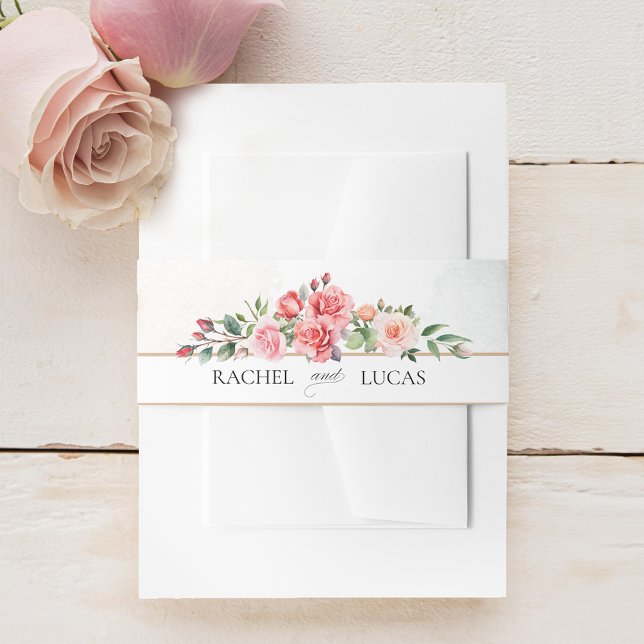 Bandeau De Faire-part Roses roses roses roses romantiques (Créateur téléchargé)