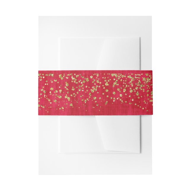 Bandeau De Faire-part Rouge et or Cosmo Glitz (Devant example)