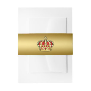 Bandeau De Faire-part Rouge et prince d'or
