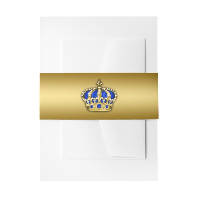 Bandeau De Faire-part Royal Blue et Gold Prince (Devant example)