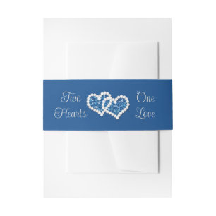Bandeau De Faire-part Royal Blue, Grey Deux Coeurs, Un Amour