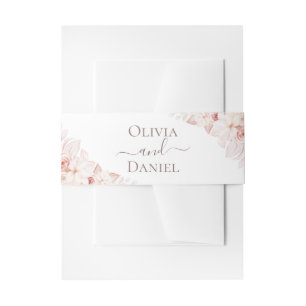 Bandeau De Faire-part Ruban ventral pour invitation de mariage aux roses