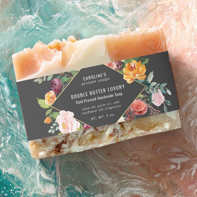 Bandeau De Faire-part Rustic Elegant Floral Handmade Soap Packaging (Créateur téléchargé)