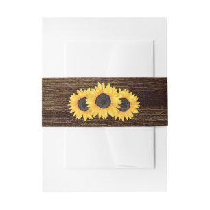 Bandeau De Faire-part Rustic Sunflower Belly Band