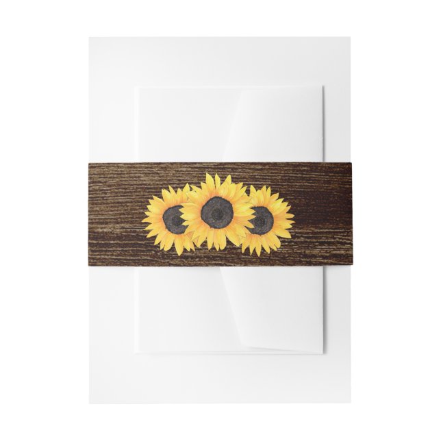 Bandeau De Faire-part Rustic Sunflower Belly Band (Devant example)