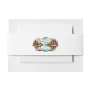 Bandeau De Faire-part Rustique Autumn Lakeside Mariage forestier