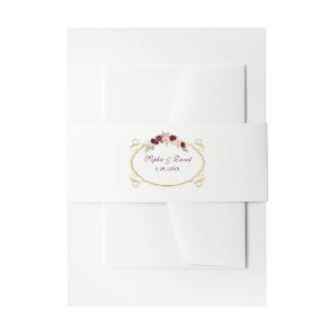 Bandeau De Faire-part Rustique Bourgogne Marsala Mariage de automne Flor