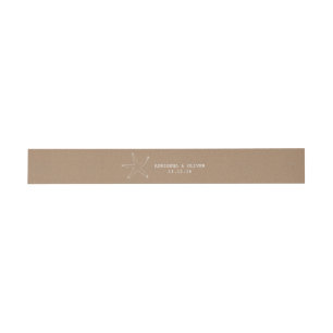 Bandeau De Faire-part Rustique Brown Kraft Motif de papier Starfish
