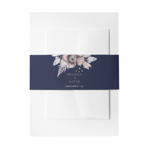 Bandeau De Faire-part Rustique Marine Mauve Floral Mariage Botanique