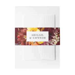 Bandeau De Faire-part Rustique Marsala Brûlé Orange Chute Wreath