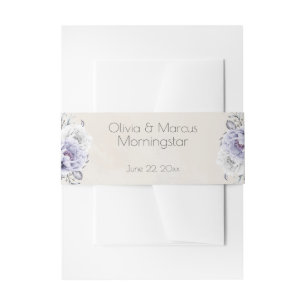 Bandeau De Faire-part Rustique Peony Floral Lilac et Albâtre