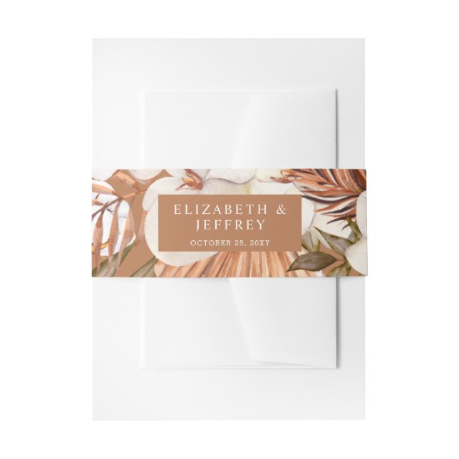 Bandeau De Faire-part Rustique Terracotta Boho Pampas Orchidées Mariage (Devant example)