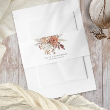 Rustique Terracotta Florals Noms Date Mariage