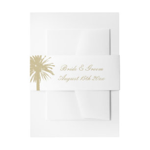 Bandeau De Faire-part Sable couleur beige palmier tropical mariage plage