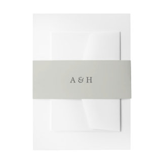 Bandeau De Faire-part Sable gris monogramme simple et élégant