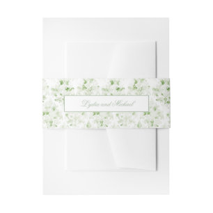 Bandeau De Faire-part Sage Green et blanc Damask Invitation Bande de ven