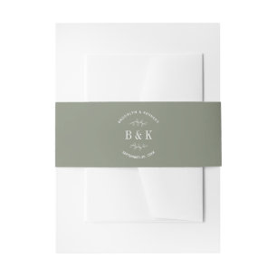Bandeau De Faire-part Sage Green Floral Botanogram Nom du couple