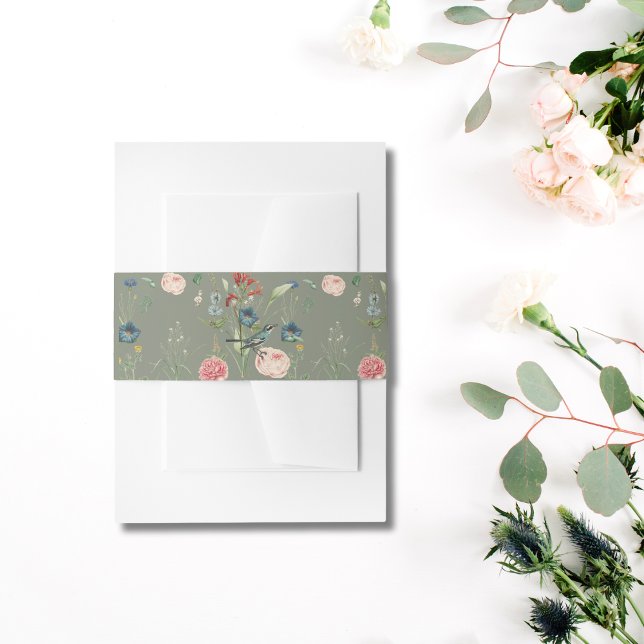 Bandeau De Faire-part Sage Green Floral Design Garden Mariage (Créateur téléchargé)