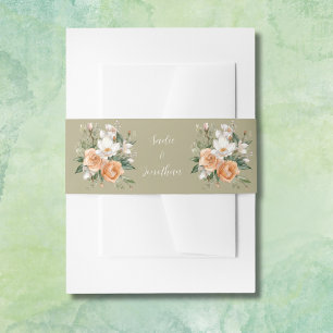 Bandeau De Faire-part Sage Green Mariage Belly Band