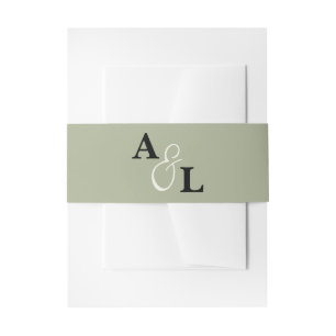 Bandeau De Faire-part Sage Green Monogramme Ampersand Mariage personnali