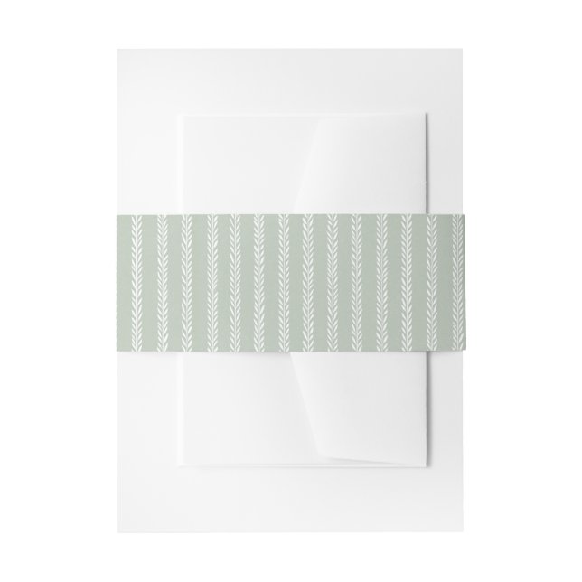 Bandeau De Faire-part Sage Green & White Stripes Wedding (Devant example)