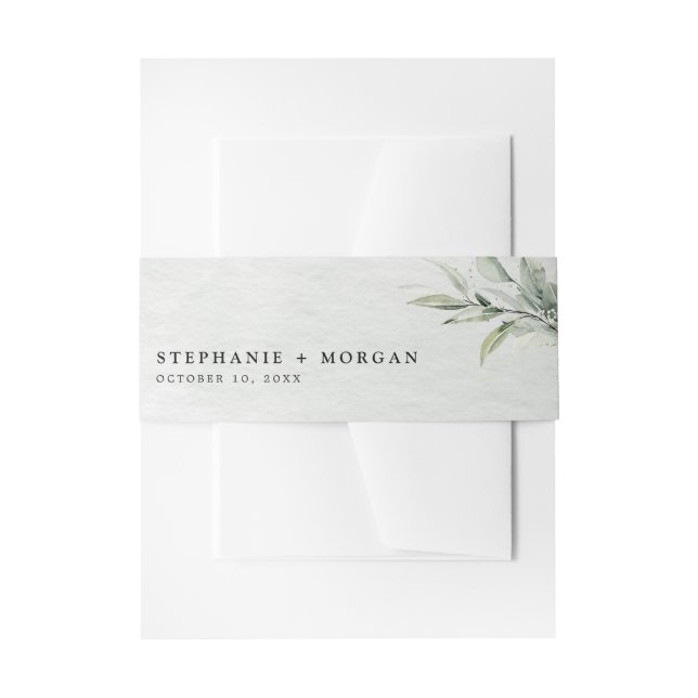 Bandeau De Faire-part Sage vert simple rustique Boho Mariage (Devant example)