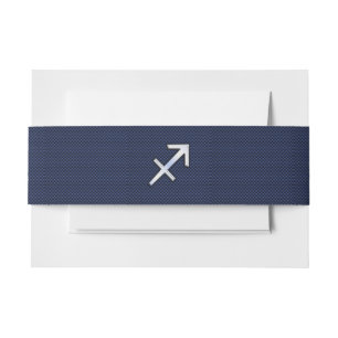 Bandeau De Faire-part Sagittarius Zodiac Sign on Blue Carbon Fiber Decor