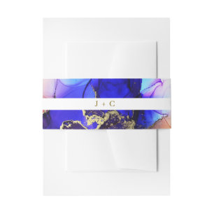 Bandeau De Faire-part Sapphire Blue Orange Mariage monogramme