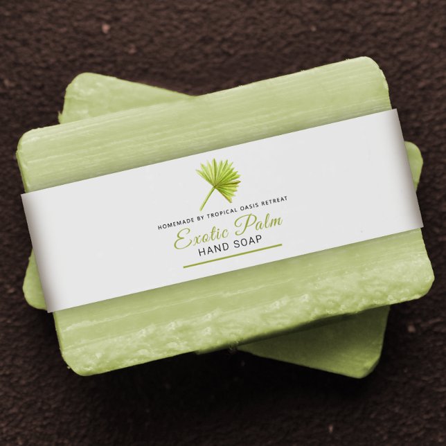 Bandeau De Faire-part Savon de beauté étiquette palme tropicale bande de (Créateur téléchargé)