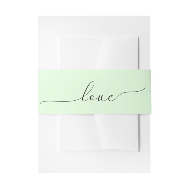 Bandeau De Faire-part Script d'amour mariage sur Mint Green (Devant example)