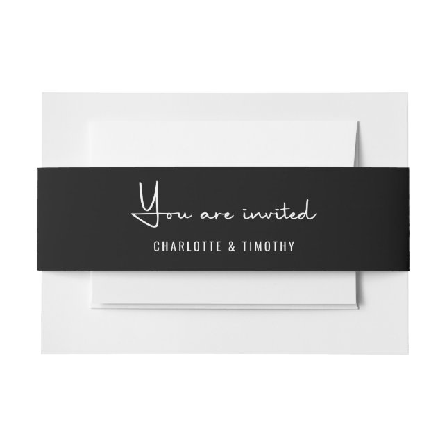 Bandeau De Faire-part Script de calligraphie moderne minimaliste Mariage (Devant Example)