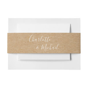 Bandeau De Faire-part Script de signature rustique Kraft