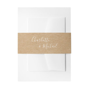 Bandeau De Faire-part Script de signature rustique simple Kraft