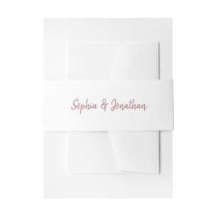 Bandeau De Faire-part Script minimaliste moderne Blanc avec Mariage Ro