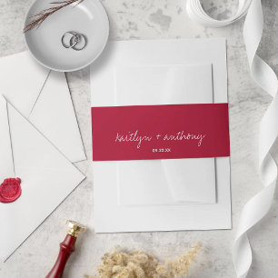 Bandeau De Faire-part Script moderne Viva Magenta Mariage minimaliste