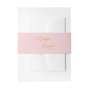Bandeau De Faire-part Script monogramme minimaliste rose