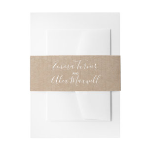 Bandeau De Faire-part Script papier Faire-part de mariage Belly Band