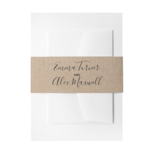 Bandeau De Faire-part Script papier   Faire-part de mariage Belly Band